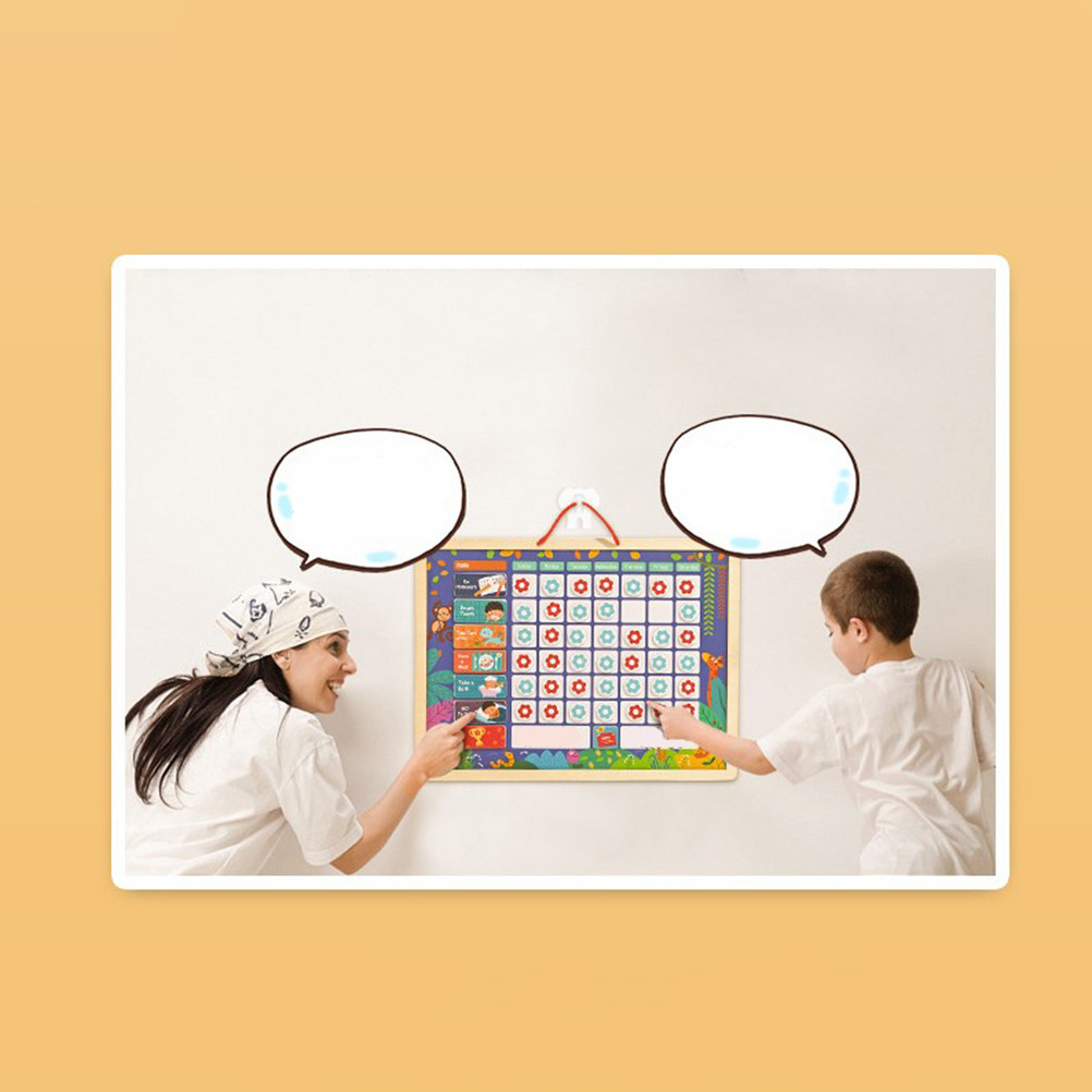 Kids Magnetic Reward Chart Board - Magnetic Responsibility Chart for Kids Wooden