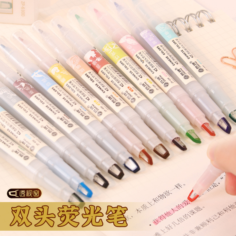 5pcs/set Double Tip Highlighte - đánh giá và giá Pastel Highlighter Set Double Ended
