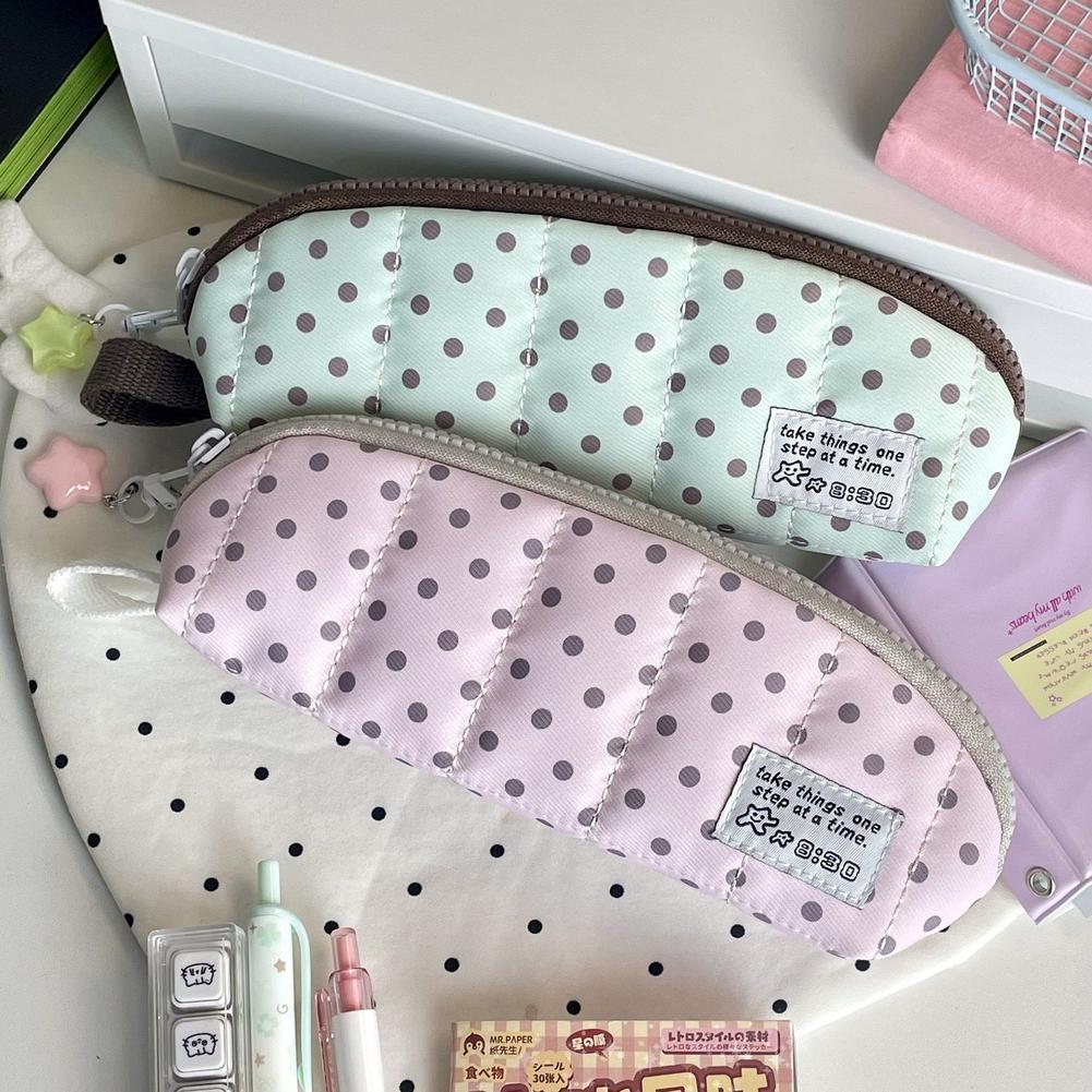 Aesthetic Polka Dot Pencil Cas - đánh giá và giá Aesthetic Large Pencil Case Pouch