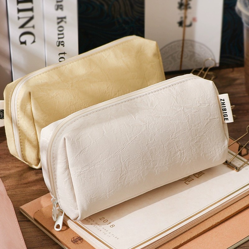 Kawaii Cream Leather Pencil Ca - đánh giá và giá Aesthetic Large Pencil Case Pouch