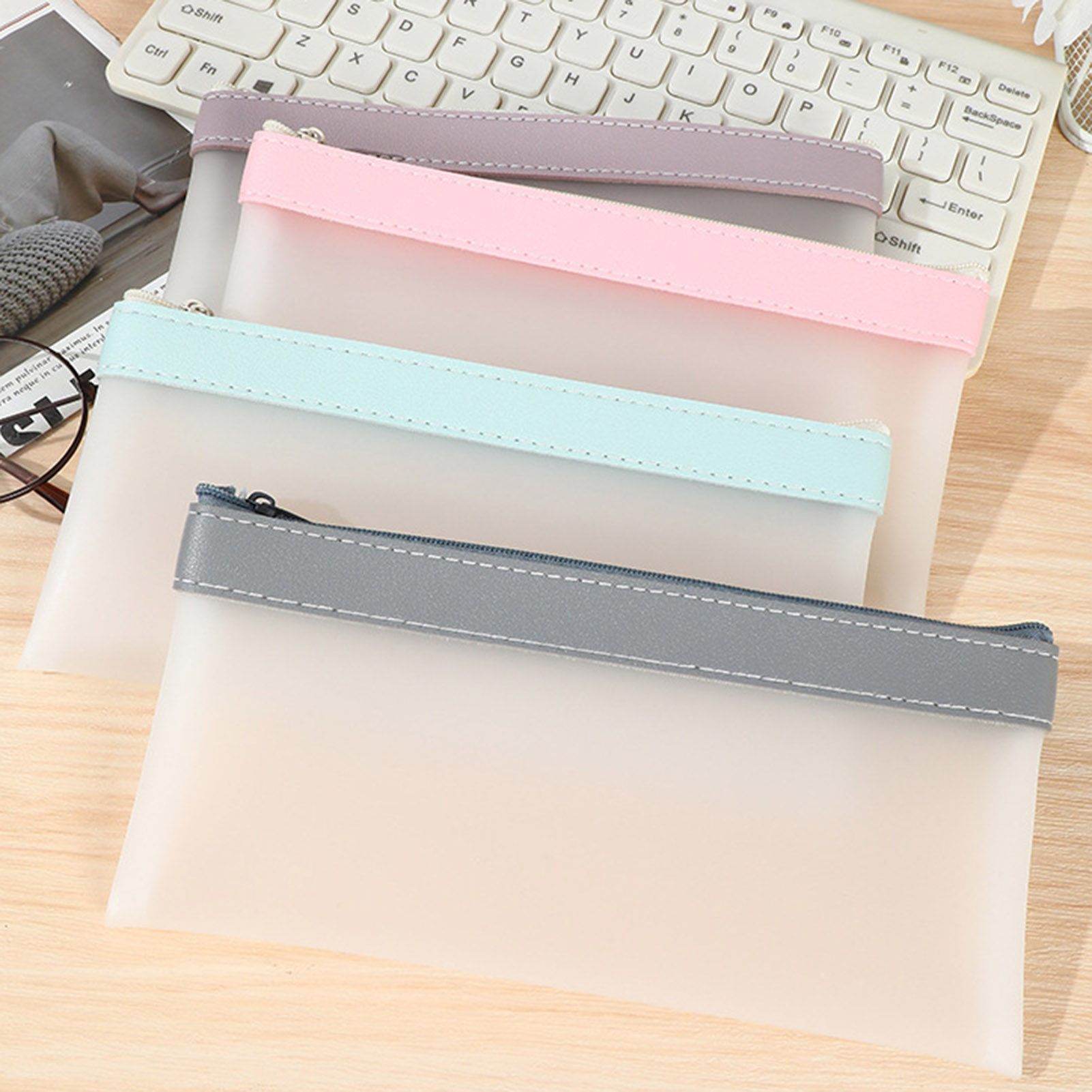 Transparent Frosted Pencil Cas - đánh giá và giá Aesthetic Large Pencil Case Pouch
