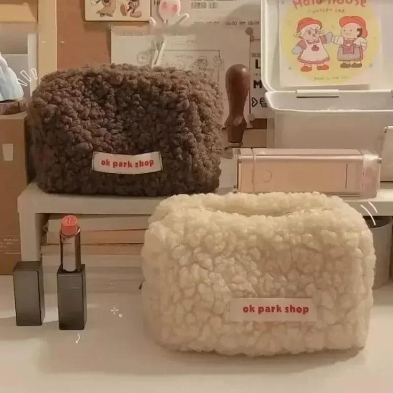 2026 Lamb Plush Storage Bag Si - đánh giá và giá Aesthetic Large Pencil Case Pouch