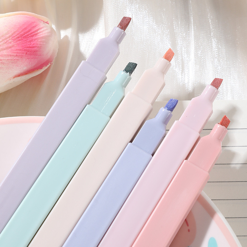 6 Pcs/Set Highlighters Set Cut - đánh giá và giá Pastel Highlighter Set Double Ended